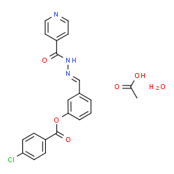 ChemSpider 2D Image | 3-[(E)-(Isonicotinoylhydrazono)methyl]phenyl 4-chlorobenzoate acetate hydrate (1:1:1) | C22H20ClN3O6