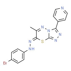 ChemSpider 2D Image | (7Z)-7-[(4-Bromophenyl)hydrazono]-6-methyl-3-(4-pyridinyl)-7H-[1,2,4]triazolo[3,4-b][1,3,4]thiadiazine | C16H12BrN7S