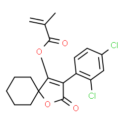ChemSpider 2D Image | 3-(2,4-Dichlorophenyl)-2-oxo-1-oxaspiro[4.5]dec-3-en-4-yl methacrylate | C19H18Cl2O4