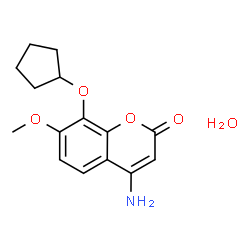ChemSpider 2D Image | 4-Amino-8-(cyclopentyloxy)-7-methoxy-2H-chromen-2-one hydrate (1:1) | C15H19NO5