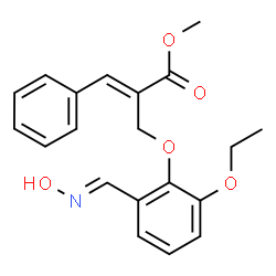 ChemSpider 2D Image | Methyl (2E)-2-({2-ethoxy-6-[(E)-(hydroxyimino)methyl]phenoxy}methyl)-3-phenylacrylate | C20H21NO5