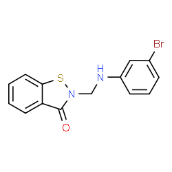 ChemSpider 2D Image | 2-{[(3-Bromophenyl)amino]methyl}-1,2-benzothiazol-3(2H)-one | C14H11BrN2OS
