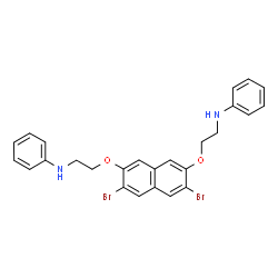 ChemSpider 2D Image | N,N'-[(3,6-Dibromo-2,7-naphthalenediyl)bis(oxy-2,1-ethanediyl)]dianiline | C26H24Br2N2O2