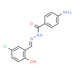 ChemSpider 2D Image | 4-Amino-N'-[(E)-(5-chloro-2-hydroxyphenyl)methylene]benzohydrazide | C14H12ClN3O2