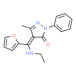 ChemSpider 2D Image | (4Z)-4-[(Ethylamino)(2-furyl)methylene]-5-methyl-2-phenyl-2,4-dihydro-3H-pyrazol-3-one | C17H17N3O2