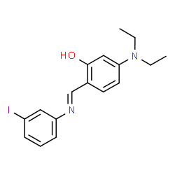 ChemSpider 2D Image | 5-(Diethylamino)-2-{(E)-[(3-iodophenyl)imino]methyl}phenol | C17H19IN2O