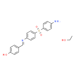 ChemSpider 2D Image | 4-[(E)-({4-[(4-Aminophenyl)sulfonyl]phenyl}imino)methyl]phenol - ethanol (1:1) | C21H22N2O4S