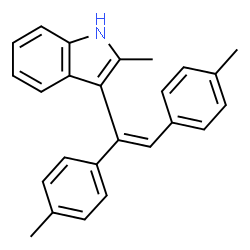 ChemSpider 2D Image | 3-[(Z)-1,2-Bis(4-methylphenyl)vinyl]-2-methyl-1H-indole | C25H23N