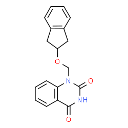 ChemSpider 2D Image | 1-[(2,3-Dihydro-1H-inden-2-yloxy)methyl]-2,4(1H,3H)-quinazolinedione | C18H16N2O3