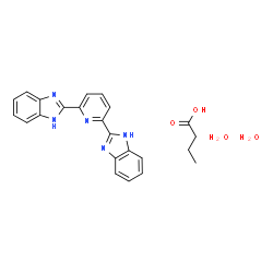 ChemSpider 2D Image | Butanoic acid - 2,2'-(2,6-pyridinediyl)bis-1H-benzimidazole hydrate (1:1:2) | C23H25N5O4