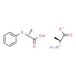 ChemSpider 2D Image | (2S)-2-Ammoniopropanoate - (2S)-2-phenoxypropanoic acid (1:1) | C12H17NO5