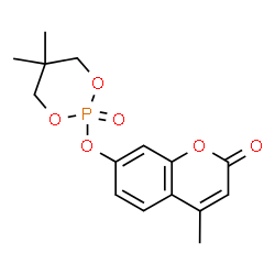 ChemSpider 2D Image | 7-[(5,5-Dimethyl-2-oxido-1,3,2-dioxaphosphinan-2-yl)oxy]-4-methyl-2H-chromen-2-one | C15H17O6P