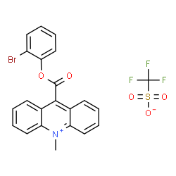 ChemSpider 2D Image | 9-[(2-Bromophenoxy)carbonyl]-10-methylacridinium trifluoromethanesulfonate | C22H15BrF3NO5S