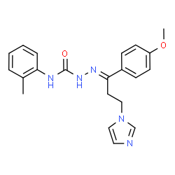 ChemSpider 2D Image | (2E)-2-[3-(1H-Imidazol-1-yl)-1-(4-methoxyphenyl)propylidene]-N-(2-methylphenyl)hydrazinecarboxamide | C21H23N5O2