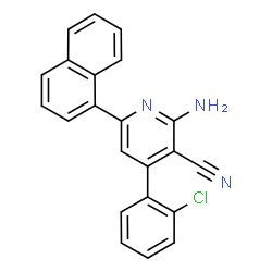 ChemSpider 2D Image | 2-Amino-4-(2-chlorophenyl)-6-(1-naphthyl)nicotinonitrile | C22H14ClN3
