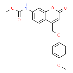 ChemSpider 2D Image | Methyl {4-[(4-methoxyphenoxy)methyl]-2-oxo-2H-chromen-7-yl}carbamate | C19H17NO6