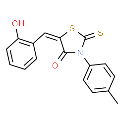 ChemSpider 2D Image | (5E)-5-(2-Hydroxybenzylidene)-3-(4-methylphenyl)-2-thioxo-1,3-thiazolidin-4-one | C17H13NO2S2