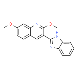 ChemSpider 2D Image | 3-(1H-Benzimidazol-2-yl)-2,7-dimethoxyquinoline | C18H15N3O2