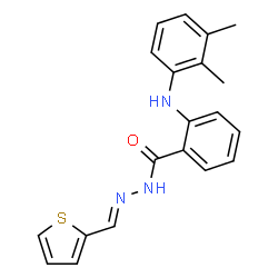 ChemSpider 2D Image | 2-[(2,3-Dimethylphenyl)amino]-N'-[(E)-2-thienylmethylene]benzohydrazide | C20H19N3OS