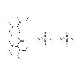 ChemSpider 2D Image | 1-(Diethylamino)-2-{[2-(diethylamino)-2-(diethyliminio)ethyl]sulfanyl}-N,N-diethyl-2-thioxoethaniminium diperchlorate | C20H42Cl2N4O8S2