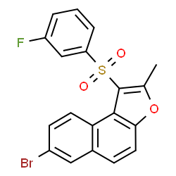 ChemSpider 2D Image | 7-Bromo-1-[(3-fluorophenyl)sulfonyl]-2-methylnaphtho[2,1-b]furan | C19H12BrFO3S