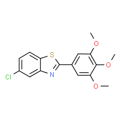 ChemSpider 2D Image | 5-Chloro-2-(3,4,5-trimethoxyphenyl)-1,3-benzothiazole | C16H14ClNO3S
