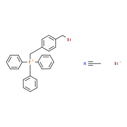 ChemSpider 2D Image | [4-(Bromomethyl)benzyl](triphenyl)phosphonium bromide - acetonitrile (1:1:1) | C28H26Br2NP