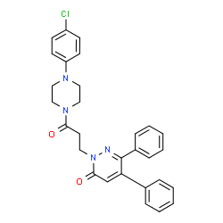 ChemSpider 2D Image | 2-{3-[4-(4-Chlorophenyl)-1-piperazinyl]-3-oxopropyl}-5,6-diphenyl-3(2H)-pyridazinone | C29H27ClN4O2