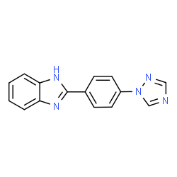 ChemSpider 2D Image | 2-[4-(1H-1,2,4-Triazol-1-yl)phenyl]-1H-benzimidazole | C15H11N5