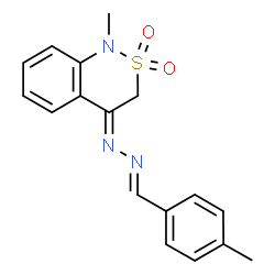 ChemSpider 2D Image | (4Z)-1-Methyl-4-[(2E)-(4-methylbenzylidene)hydrazono]-3,4-dihydro-1H-2,1-benzothiazine 2,2-dioxide | C17H17N3O2S