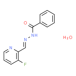 ChemSpider 2D Image | N'-[(E)-(3-Fluoro-2-pyridinyl)methylene]benzohydrazide hydrate (1:1) | C13H12FN3O2