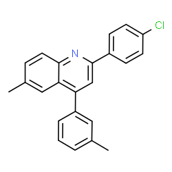 ChemSpider 2D Image | 2-(4-Chlorophenyl)-6-methyl-4-(3-methylphenyl)quinoline | C23H18ClN