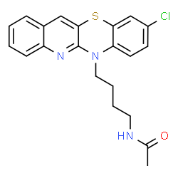 ChemSpider 2D Image | N-[4-(9-Chloro-6H-quinolino[3,2-b][1,4]benzothiazin-6-yl)butyl]acetamide | C21H20ClN3OS