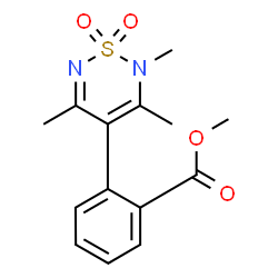 ChemSpider 2D Image | Methyl 2-(2,3,5-trimethyl-1,1-dioxido-2H-1,2,6-thiadiazin-4-yl)benzoate | C14H16N2O4S