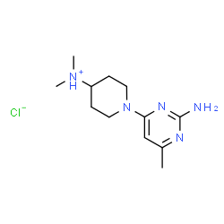 ChemSpider 2D Image | 1-(2-Amino-6-methyl-4-pyrimidinyl)-N,N-dimethyl-4-piperidinaminium chloride | C12H22ClN5