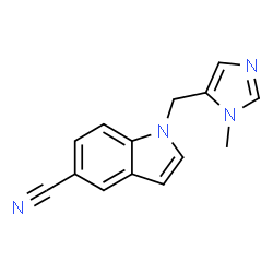 ChemSpider 2D Image | 1-[(1-Methyl-1H-imidazol-5-yl)methyl]-1H-indole-5-carbonitrile | C14H12N4
