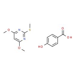 ChemSpider 2D Image | 4-Hydroxybenzoic acid - 4,6-dimethoxy-2-(methylsulfanyl)pyrimidine (1:1) | C14H16N2O5S