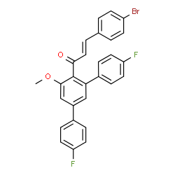 ChemSpider 2D Image | (2E)-3-(4-Bromophenyl)-1-(4,4''-difluoro-5'-methoxy-1,1':3',1''-terphenyl-4'-yl)-2-propen-1-one | C28H19BrF2O2