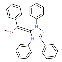 ChemSpider 2D Image | (5E)-5-[Methoxy(phenyl)methylene]-1,3,4-triphenyl-4,5-dihydro-1H-1,2,4-triazole | C28H23N3O