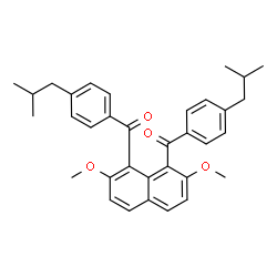 ChemSpider 2D Image | (2,7-Dimethoxy-1,8-naphthalenediyl)bis[(4-isobutylphenyl)methanone] | C34H36O4