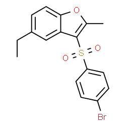ChemSpider 2D Image | 3-[(4-Bromophenyl)sulfonyl]-5-ethyl-2-methyl-1-benzofuran | C17H15BrO3S