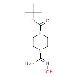 ChemSpider 2D Image | 2-Methyl-2-propanyl 4-(N-hydroxycarbamimidoyl)-1-piperazinecarboxylate | C10H20N4O3