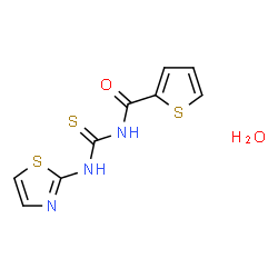 ChemSpider 2D Image | N-(1,3-Thiazol-2-ylcarbamothioyl)-2-thiophenecarboxamide hydrate (1:1) | C9H9N3O2S3