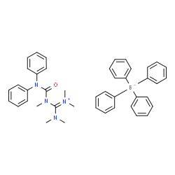 ChemSpider 2D Image | (Dimethylamino)[(diphenylcarbamoyl)(methyl)amino]-N,N-dimethylmethaniminium tetraphenylborate(1-) | C43H45BN4O