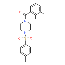 ChemSpider 2D Image | (2,3-Difluorophenyl){4-[(4-methylphenyl)sulfonyl]-1-piperazinyl}methanone | C18H18F2N2O3S