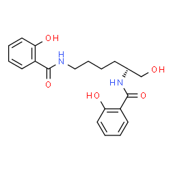 ChemSpider 2D Image | 2-Hydroxy-N-{(2S)-1-hydroxy-6-[(2-hydroxybenzoyl)amino]-2-hexanyl}benzamide | C20H24N2O5