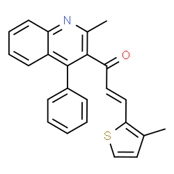 ChemSpider 2D Image | (2E)-1-(2-Methyl-4-phenyl-3-quinolinyl)-3-(3-methyl-2-thienyl)-2-propen-1-one | C24H19NOS