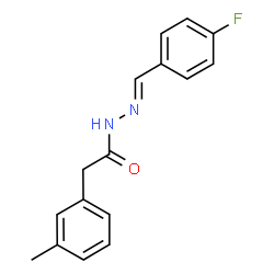 ChemSpider 2D Image | N'-[(E)-(4-Fluorophenyl)methylene]-2-(3-methylphenyl)acetohydrazide | C16H15FN2O
