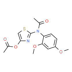 ChemSpider 2D Image | 2-[Acetyl(2,4-dimethoxyphenyl)amino]-1,3-thiazol-4-yl acetate | C15H16N2O5S