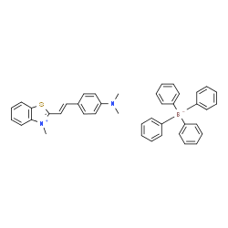 ChemSpider 2D Image | 2-{(E)-2-[4-(Dimethylamino)phenyl]vinyl}-3-methyl-1,3-benzothiazol-3-ium tetraphenylborate(1-) | C42H39BN2S